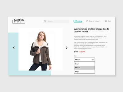 Dropdown element app clothing store designer dropdown element graphic design