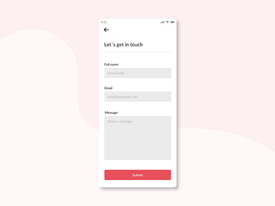 Contact Us app app design application contact us design designer graphic design minimal ui
