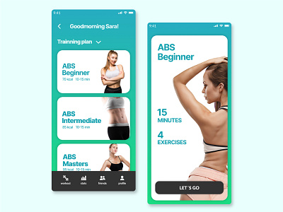 Workout Tracker app excercices ui