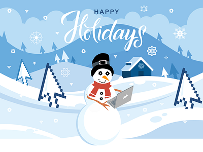 Virtual Holiday Card christmas holiday card snowman winter