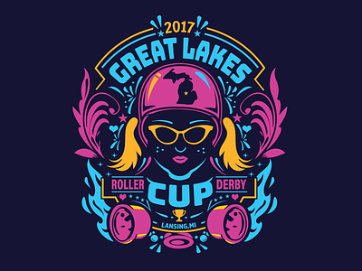 Great Lakes Roller Derby Cup T-shirt design