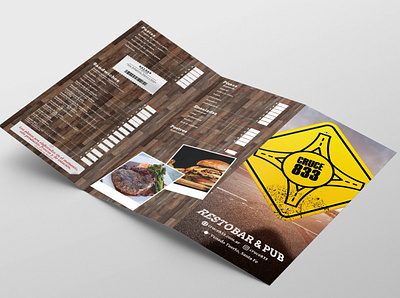 Cruce 833 - Trifold restaurant menu graphic design