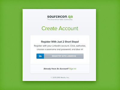 SourceCon.qa Modal Animation animation answers layout linkedin modal questions register sign in sourcecon sourcers ui web design