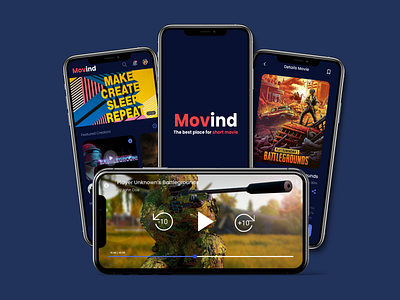 Movind - Short Movie Mobile Application UI Design