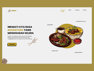 F&B Hero Section Landing Page design design exploration fb food hero section indonesia inspiration landing page landingpage nusantara product design ui ux web app web design website