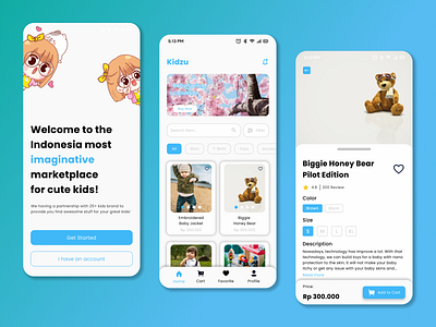 Kidzu - Ecommerce Mobile App Design