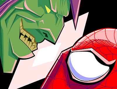 Spiderman & Green Goblin Concept Art cartoon design illustration marvel spiderman vector