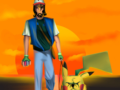 John Wick as Pokemon cartoon design illustration john wick movie movie posters pokemon portrait