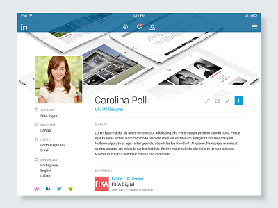 Daily UI 006 | User Profile app challenge daily ui dailyui linkedin mobile portfolio profile user profile