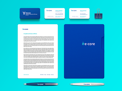 e-Core Rebrand P1 brand branding business card corporate identity graphic design logo portfolio stationary visual identity