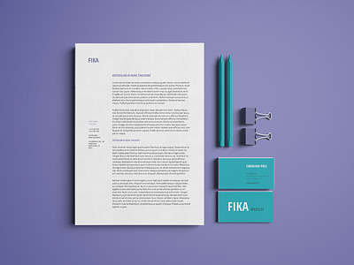 Fika | Branding P2 brand branding business card coffee fika graphic design logotype printing stationary visual identity