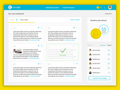 UI for a concourse study platform 3 dashboard design gamification online class online study product design timeline ui ui design user interface ux design visual design