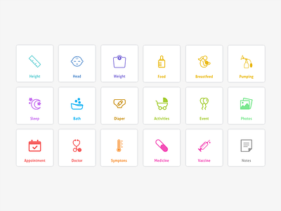 Baby Tracking App | Part 6 baby concept design iconography icons tracking ui ui design user interface ux ux design visual design