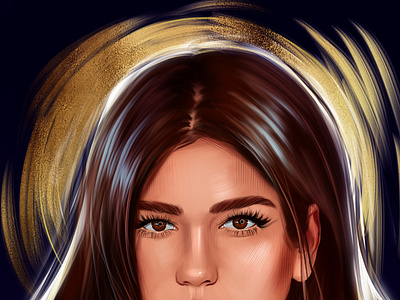 Digital art cartoon portrait