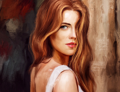 Oil digital portrait art artist artwork branding design digitalart illustration logo portrait ui