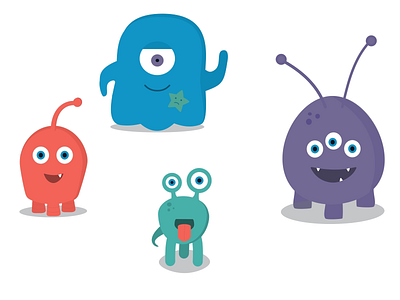 Little monsters characters illustration