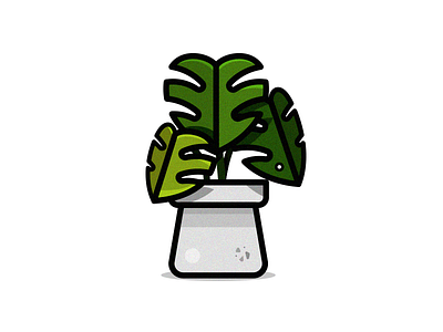Monstera icon illustration monstera plant plant illustration vector vectorart