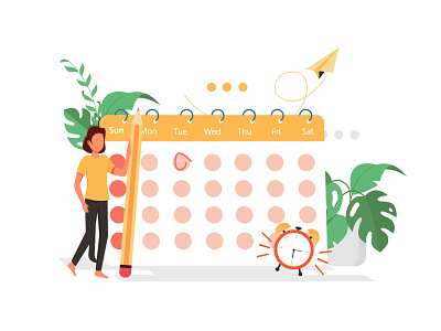 Plan your try outs calendar design pencil plan vector women