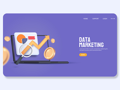 3D Data marketing service icon
