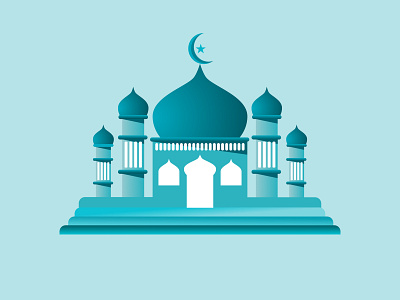 Ramadan Kareem art flat design icon illustration vector