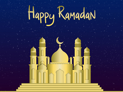 Happy Ramadan arab flat design gold illustration islamic logo design logodesign mosaic moscow moslem mosque