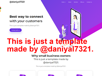 Template for business website.