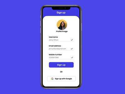 Sign up UI