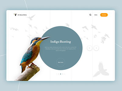 Web site design: landing page home page UI bird branding dailyui design home landing logo main ui ux web