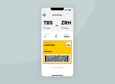 Boarding Pass barcode boarding dailyui design landing mobile pass screen ui ux