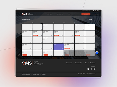 CMS / Capital Market Support calendar page