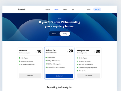 Pricing page