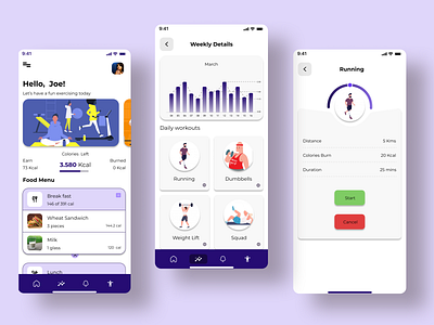 Fitness App app design minimal ui ux