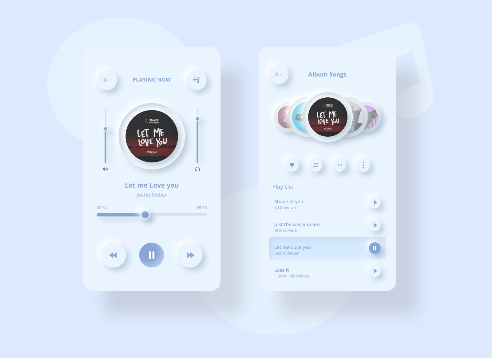 Music App (neumorphism) by Guna_UIUX on Dribbble