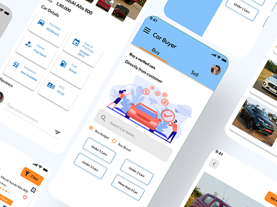 Car Bidding App app design minimal ui ux