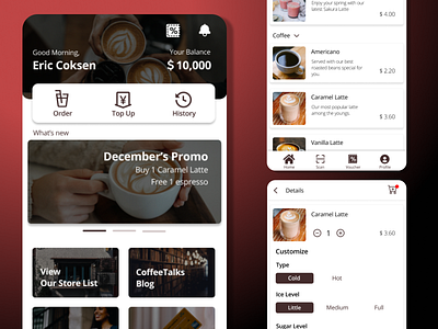 Coffee Pick up order Apps app design figma uiux