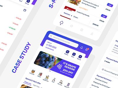 Case Study - S-mart Groceries Shopping app app blockchain case study cryptocurrency design design system exploration figma mobile shopping ui uiux ux