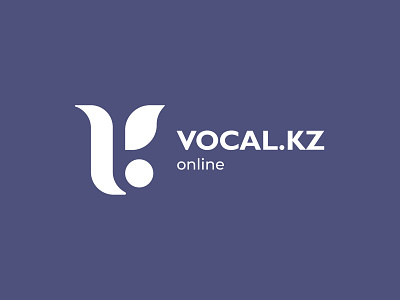 VOCAL.KZ - online course bird bird logo branding design fly graphic design logo logotype minimalistic monogram monogram logo v and k logo vk monogram vocal