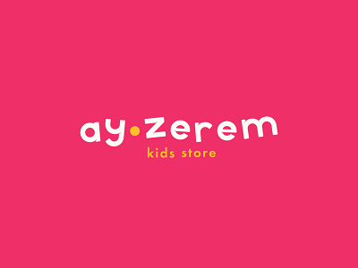 Ay-zerem kids store brand branding child children design graphic design illustration kids store logo market minimalistic moon store vector