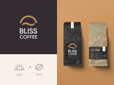 Bliss Coffee | Branding beans beans logo branding coffee coffee logo daylight design graphic design illustration logo logotype minimalistic sunrise vector