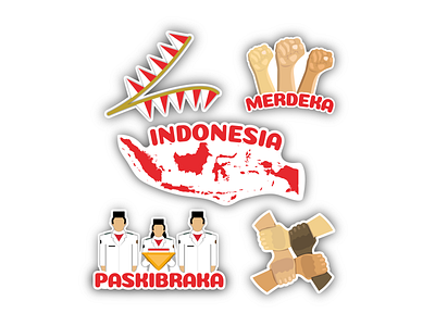 Simple Icon of Independence Day Indonesia design flat icon illustration minimal simple vector