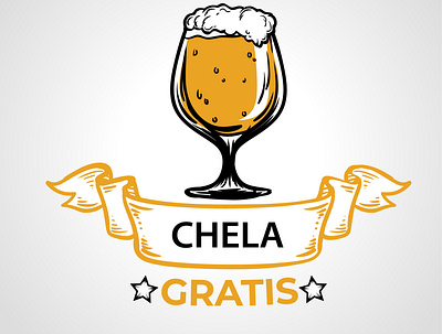 Chela gratis Beer company logo beer beer branding beer company logo beer logo beer shop logo branding design flat logo minimal