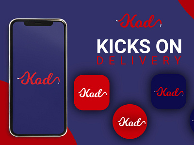 KOD Shoes delivery app logo / app icon/ branding app icon app logo branding design flat logo minimal shoes app shoes app icon shoes app logo shoes branding