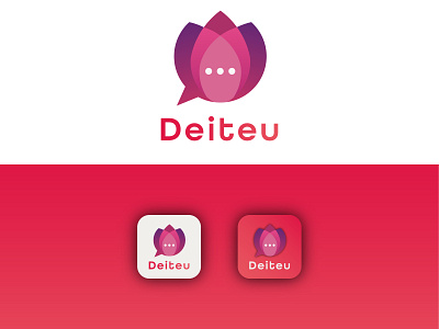 Deiteu Dating app logo design app icon app logo branding chatting app dating app design flat logo love app messaging app minimal