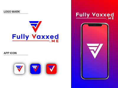 Fully Vaxxed App logo abstract app icon app logo apparel logo branding design flat fv logo logo minimal monogram vaxxed logo vf logo wordmark logo