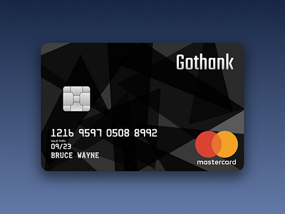 Gothank batman credit card mastercard sketch