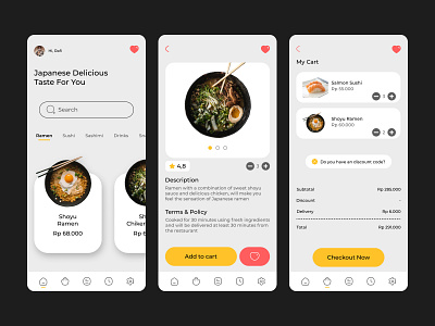 Japanese Food Market App app branding design food food market graphic design illustration japanese japanese food market ramen apps sushi apps ui ui ux ui ux design ux vector