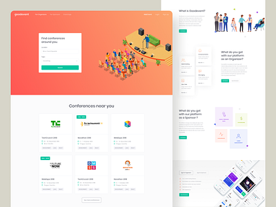 Landing Page for Event App conference design event event app front end development landing landing page landing page design landingpage orange page design redesign ui ui design ux ux design ux strategy web webdesign website