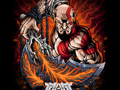 Kratos darkart graphic design illustration