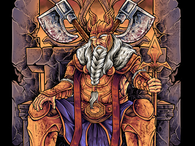 Odin darkillustration godofwar graphic design illustration mythology odin