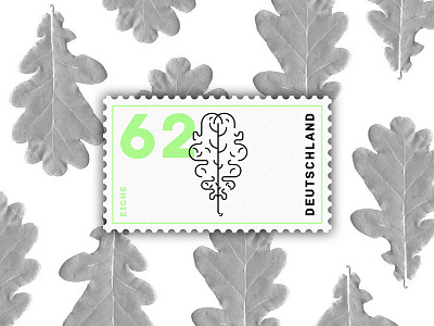 Oak Leaf autumn forest german post leaf oak postage stamp stamp